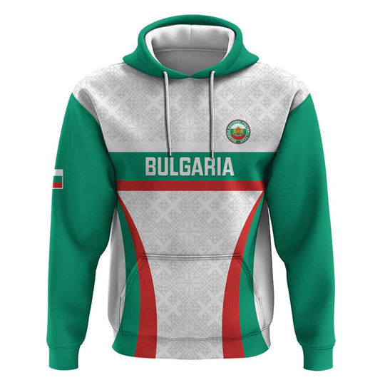 Custom Bulgaria Football Bulgarian Pattern Sporty Style Hoodie