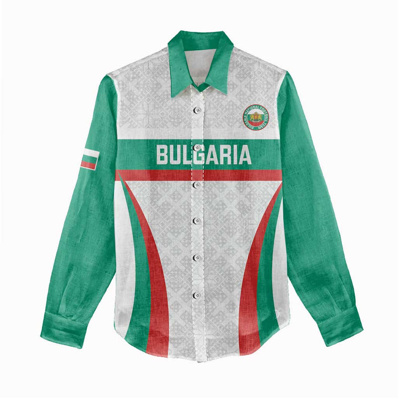 Custom Bulgaria Football Bulgarian Pattern Sporty Style Women Casual Shirt