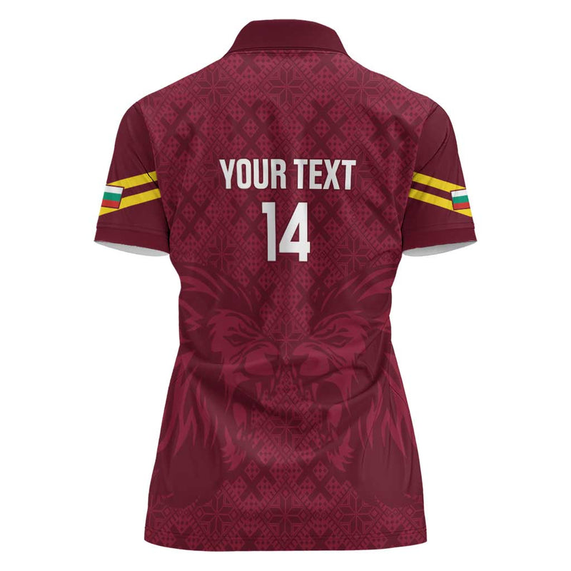 Custom Bulgaria Football Go Lavovete Bulgarian Pattern Women Polo Shirt