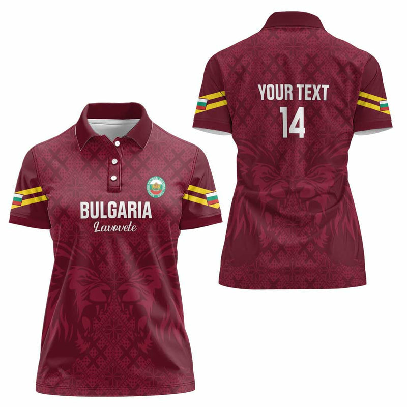 Custom Bulgaria Football Go Lavovete Bulgarian Pattern Women Polo Shirt