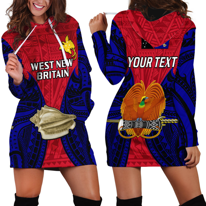 (Custom Personalised) Papua New Guinea West New Britain Province Mix Coat Of Arms Polynesian Art Hoodie Dress