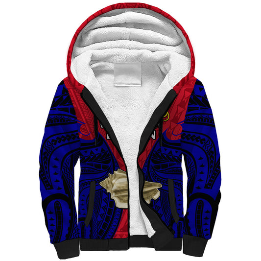 (Custom Personalised) Papua New Guinea West New Britain Province Mix Coat Of Arms Polynesian Art Sherpa Hoodie