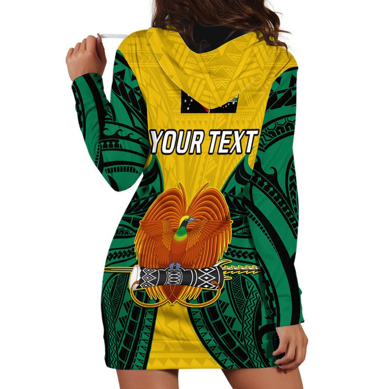 (Custom Personalised) Papua New Guinea Hela Province Mix Coat Of Arms Polynesian Art Hoodie Dress