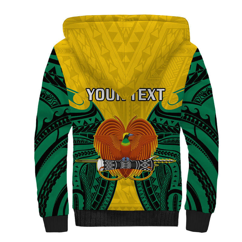 (Custom Personalised) Papua New Guinea Hela Province Mix Coat Of Arms Polynesian Art Sherpa Hoodie