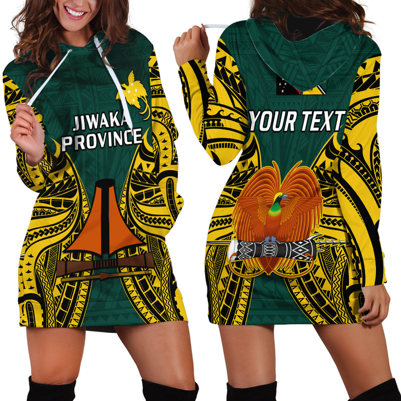 (Custom Personalised) Papua New Guinea Jiwaka Province Mix Coat Of Arms Polynesian Art Hoodie Dress