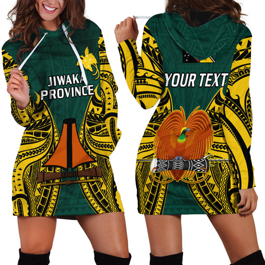 (Custom Personalised) Papua New Guinea Jiwaka Province Mix Coat Of Arms Polynesian Art Hoodie Dress