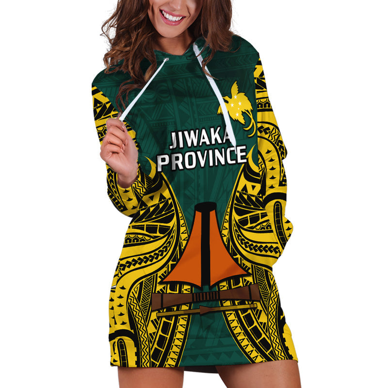 (Custom Personalised) Papua New Guinea Jiwaka Province Mix Coat Of Arms Polynesian Art Hoodie Dress