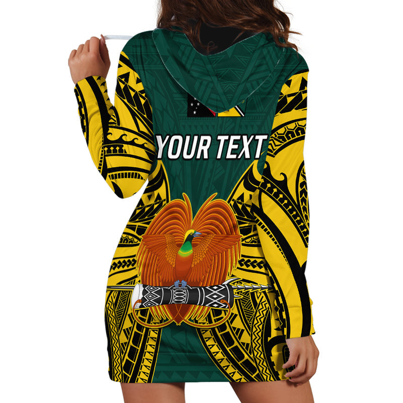 (Custom Personalised) Papua New Guinea Jiwaka Province Mix Coat Of Arms Polynesian Art Hoodie Dress