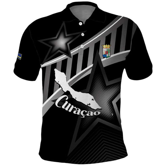 Custom Curacao Football Go La Familia Azul Black Style Polo Shirt