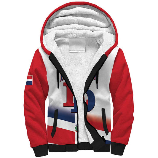 Custom Dominican Republic 2025 Baseball Go Champions Flag Style Sherpa Hoodie