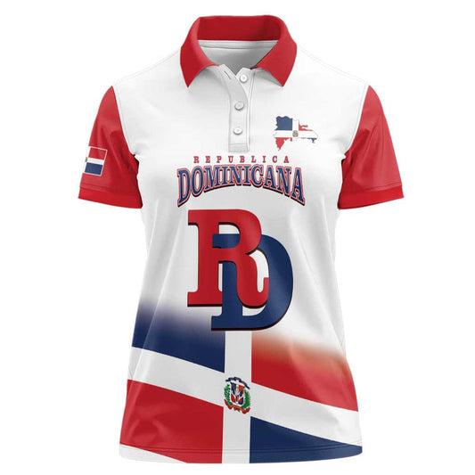 Custom Dominican Republic 2025 Baseball Go Champions Flag Style Women Polo Shirt