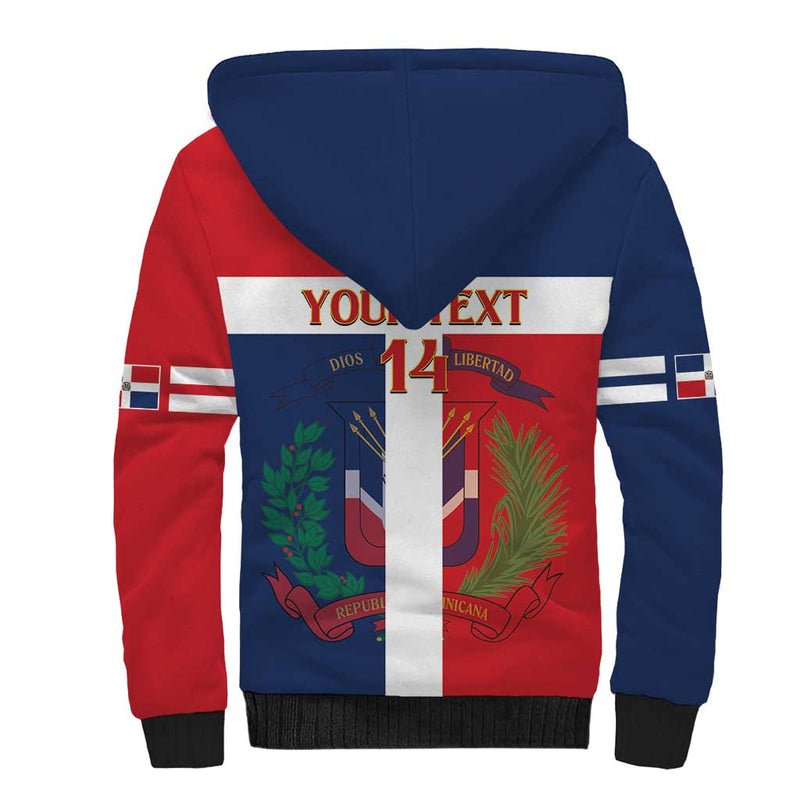 Custom Dominican Republic Football Go Champions Flag Style Sherpa Hoodie
