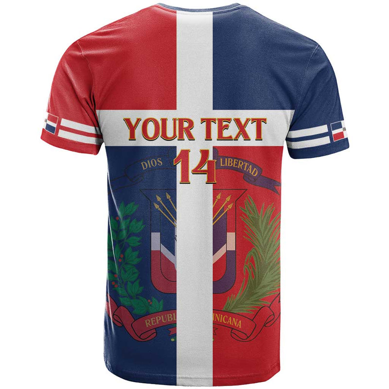Custom Dominican Republic Football Go Champions Flag Style T Shirt