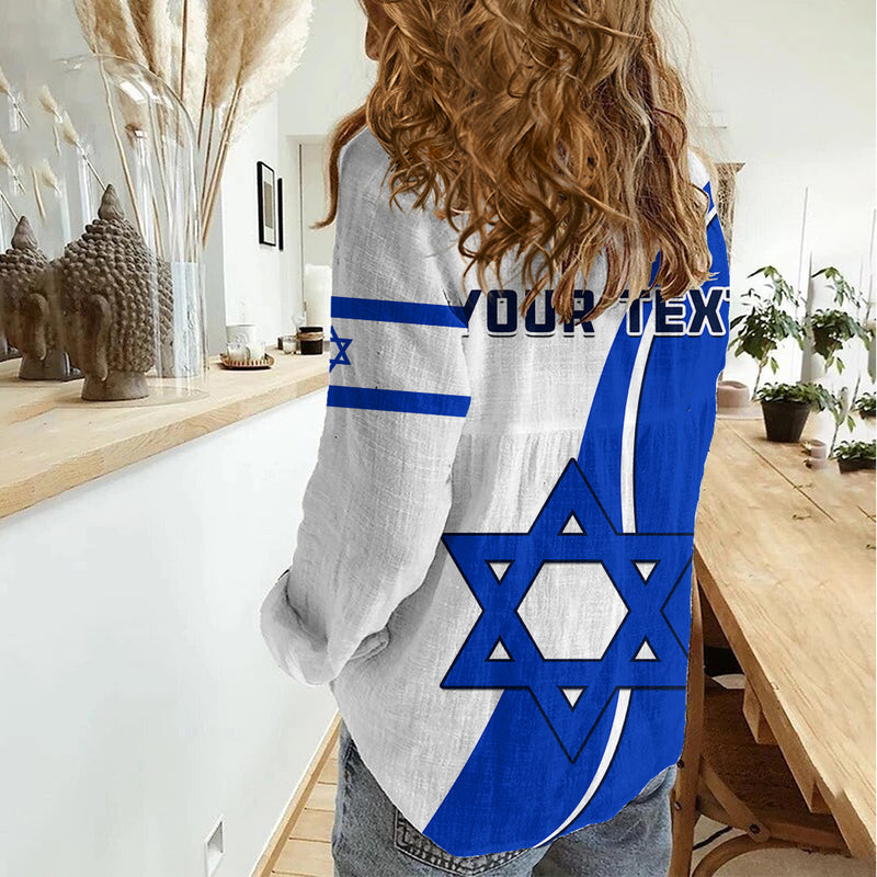 (Custom Personalised) Israel Independence Day Yom Haatzmaut Curvel Style Women Casual Shirt