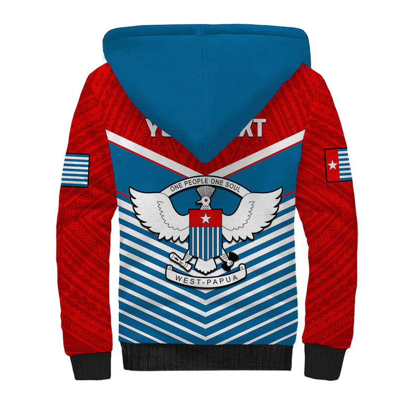 (Custom Personalised) West Papua Coat Of Arms And Morning Star Flag Sherpa Hoodie