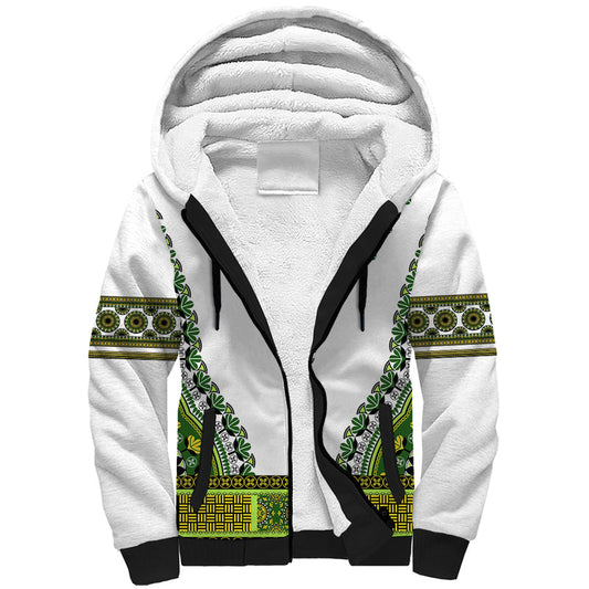 Africa African Dashiki Royal Green Version Sherpa Hoodie