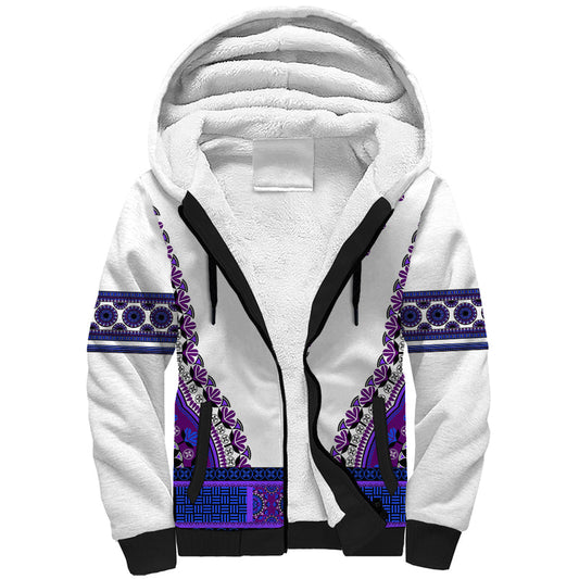 Africa African Dashiki Royal Purple Version Sherpa Hoodie