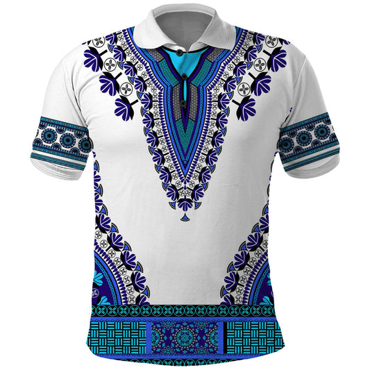 Africa African Dashiki Royal Blue Version Polo Shirt