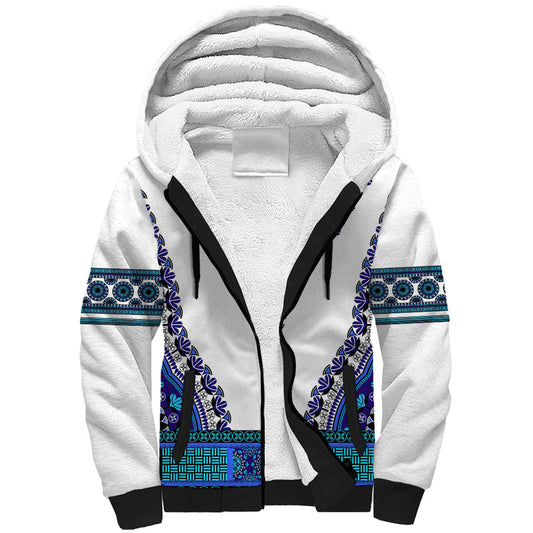 Africa African Dashiki Royal Blue Version Sherpa Hoodie