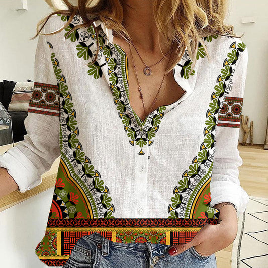 Africa African Dashiki Royal Gold Version Women Casual Shirt