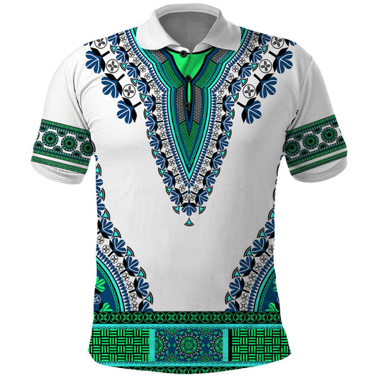 Africa African Dashiki Royal Turquoise Version Polo Shirt