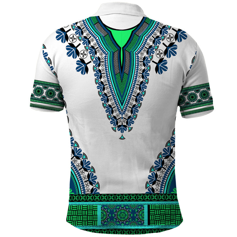 Africa African Dashiki Royal Turquoise Version Polo Shirt
