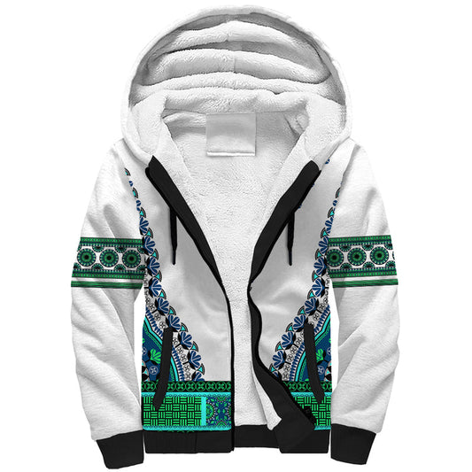 Africa African Dashiki Royal Turquoise Version Sherpa Hoodie
