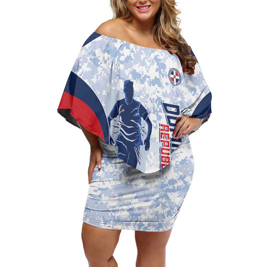Custom Dominican Republic Football Vamos Los Quisqueyanos Off Shoulder Short Dress