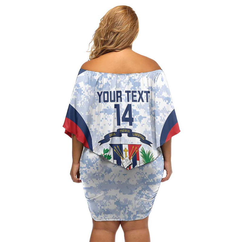 Custom Dominican Republic Football Vamos Los Quisqueyanos Off Shoulder Short Dress