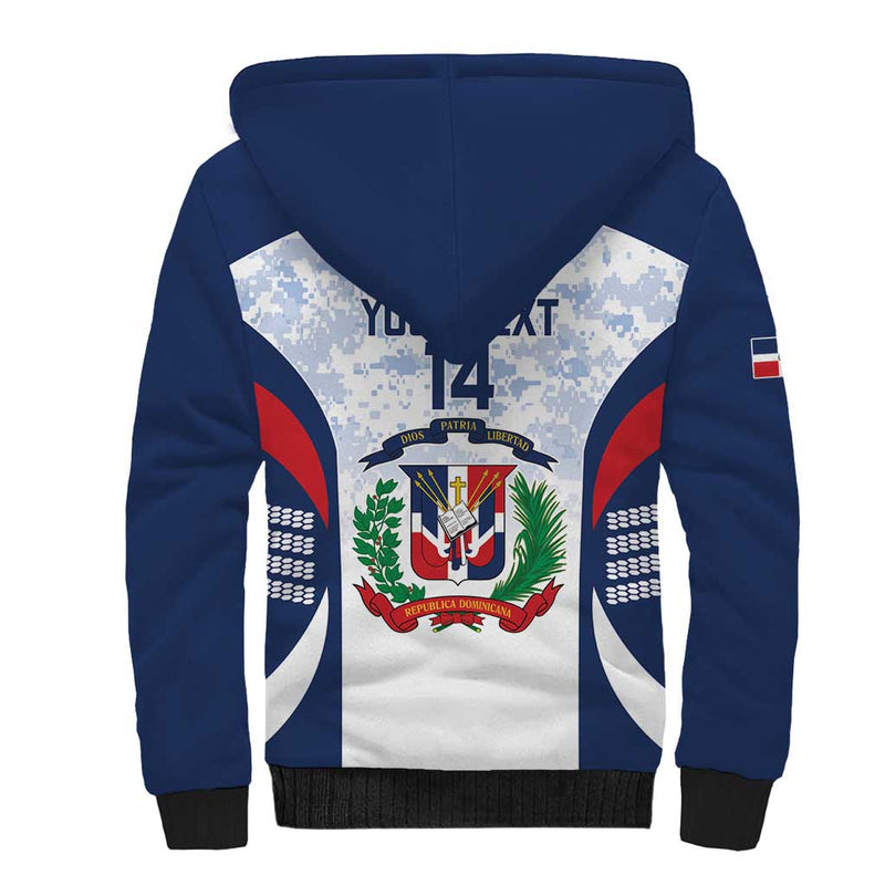 Custom Dominican Republic Football Vamos Los Quisqueyanos Sherpa Hoodie