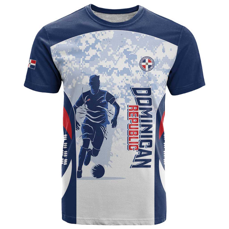 Custom Dominican Republic Football Vamos Los Quisqueyanos T Shirt