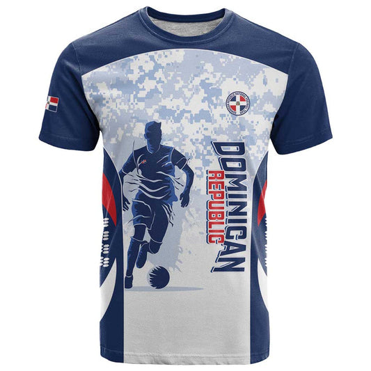 Custom Dominican Republic Football Vamos Los Quisqueyanos T Shirt