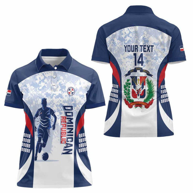 Custom Dominican Republic Football Vamos Los Quisqueyanos Women Polo Shirt