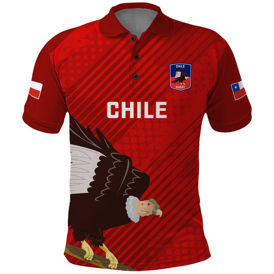 Custom Chile Rugby 2023 Los Condores Grunge Style Polo Shirt