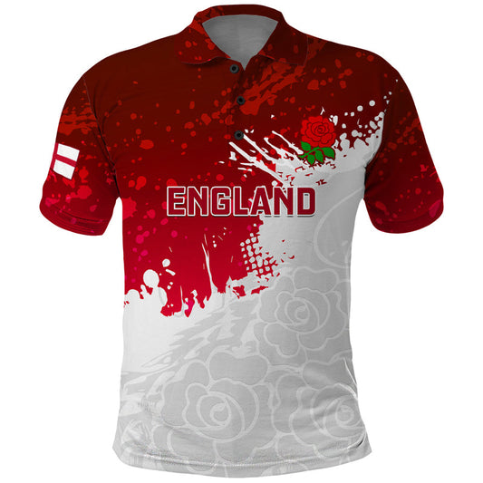 Custom England Rugby 2023 Go Champions World Cup Red Rose Polo Shirt