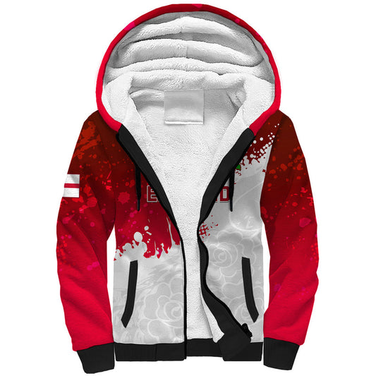 Custom England Rugby 2023 Go Champions World Cup Red Rose Sherpa Hoodie
