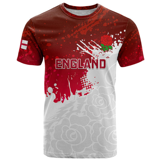 Custom England Rugby 2023 Go Champions World Cup Red Rose T Shirt