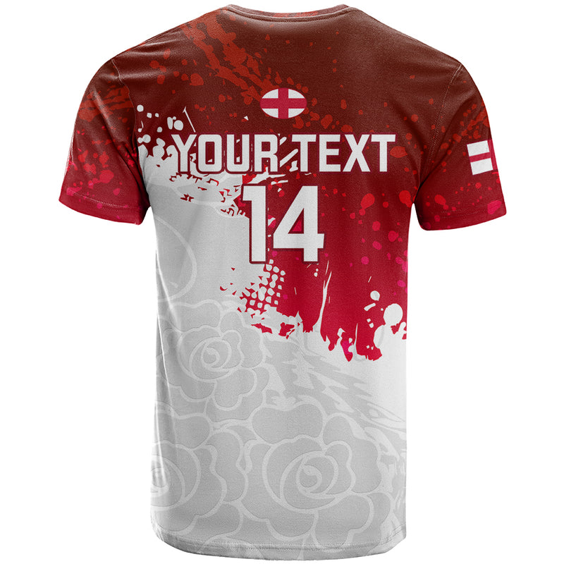 Custom England Rugby 2023 Go Champions World Cup Red Rose T Shirt