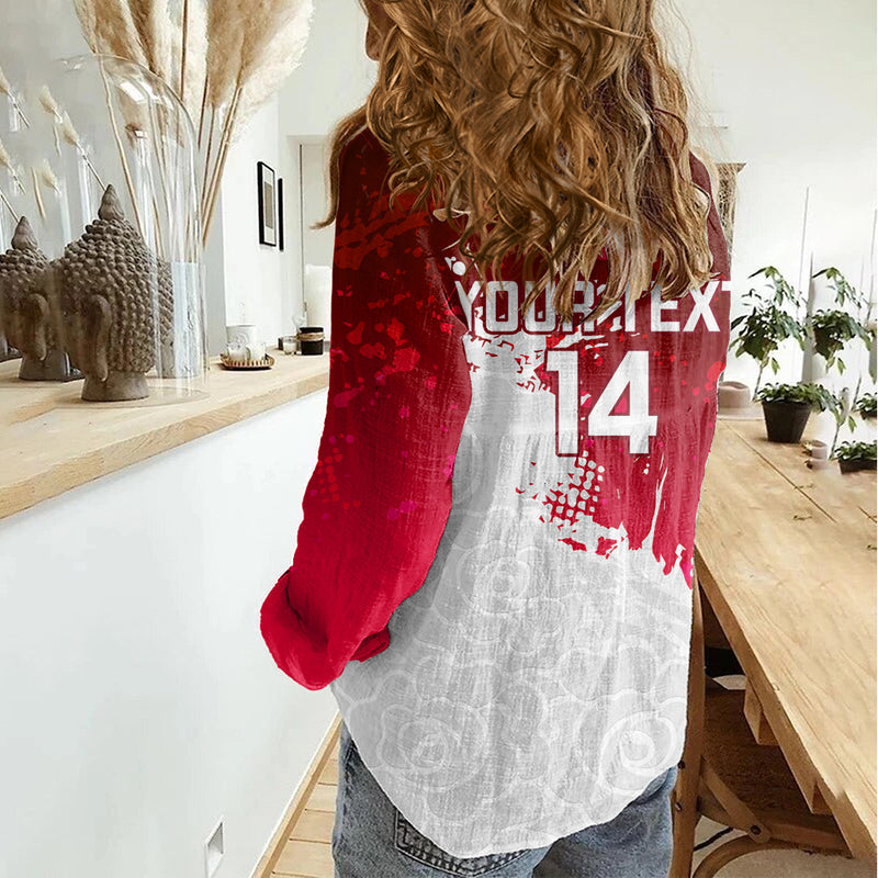 Custom England Rugby 2023 Go Champions World Cup Red Rose Women Casual Shirt