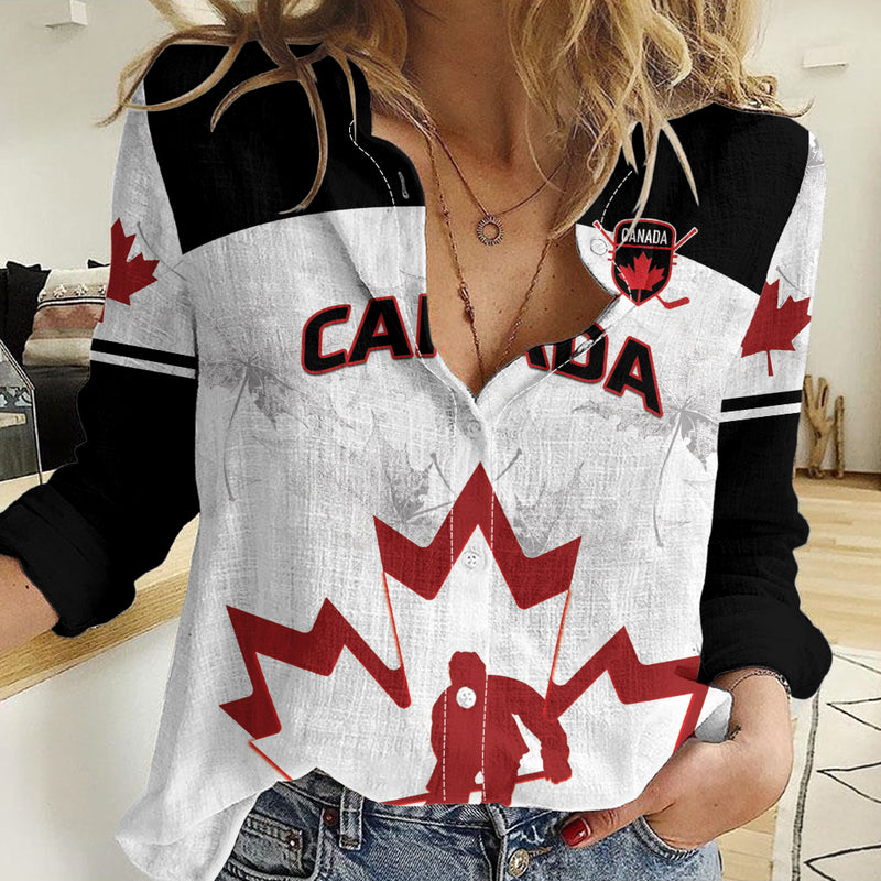 Custom Canada Hockey 2024 Go Maple Leaf Women Casual Shirt