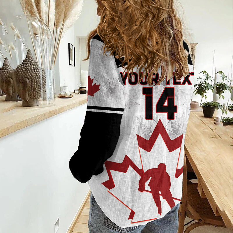 Custom Canada Hockey 2024 Go Maple Leaf Women Casual Shirt