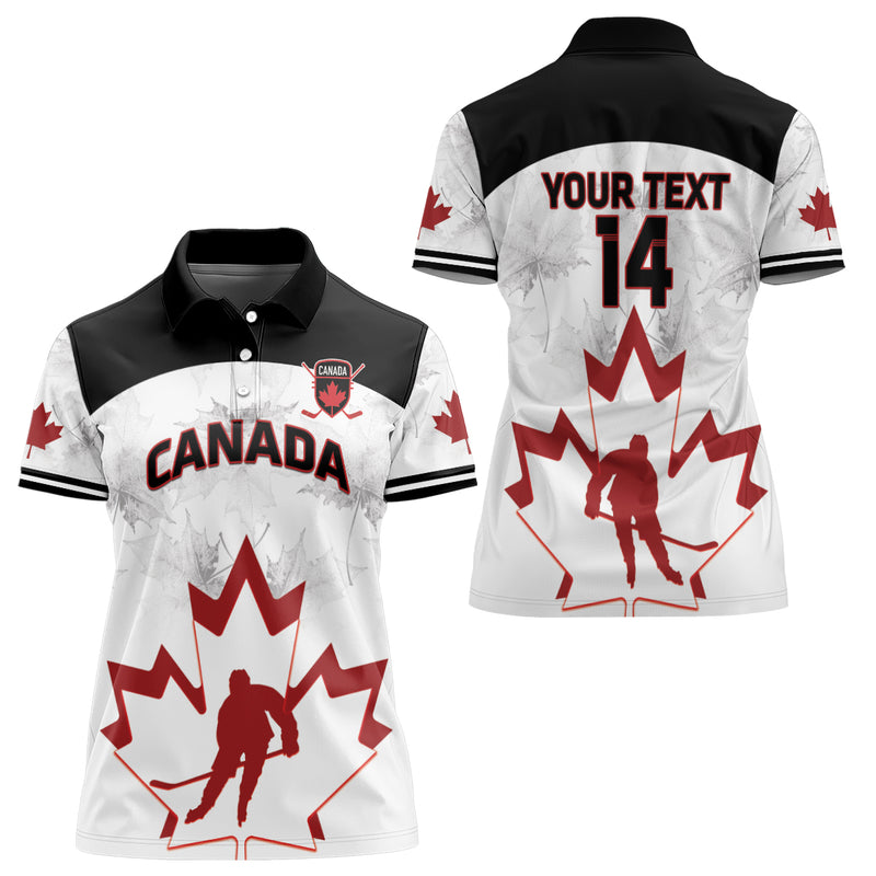Custom Canada Hockey 2024 Go Maple Leaf Women Polo Shirt