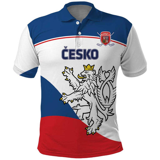Custom Czech Republic Hockey 2024 Go Czechia Polo Shirt