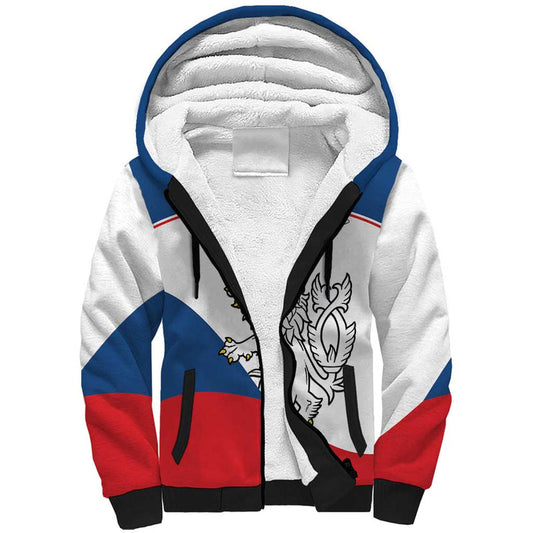 Custom Czech Republic Hockey 2024 Go Czechia Sherpa Hoodie