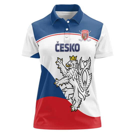 Custom Czech Republic Hockey 2024 Go Czechia Women Polo Shirt