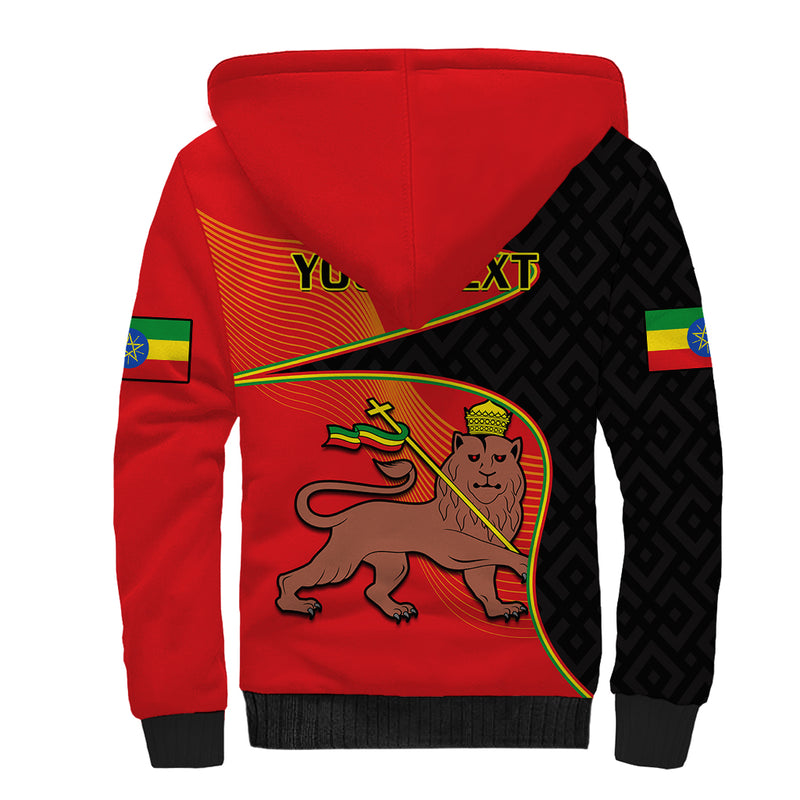 (Custom Personalised) Ethiopia Derg Downfall Day Ethiopian Lion of Judah Sherpa Hoodie