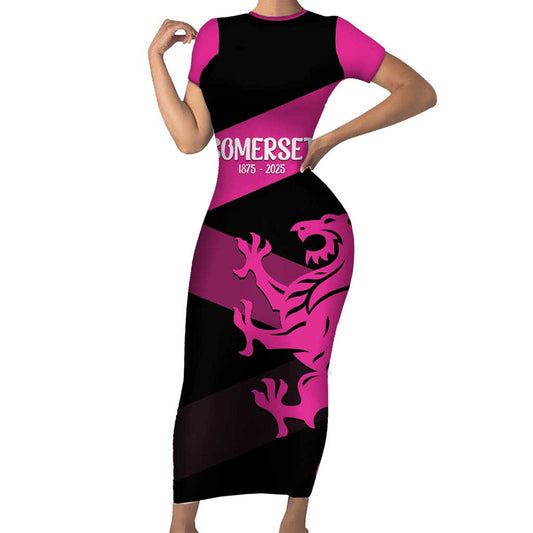 Custom Somerset Cricket 150 Years Of Anniversary Short Sleeve Bodycon Dress