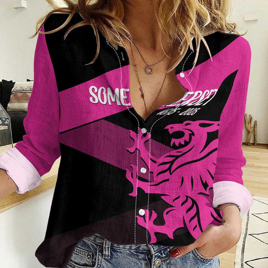 Custom Somerset Cricket 150 Years of Anniversary Women Casual Shirt