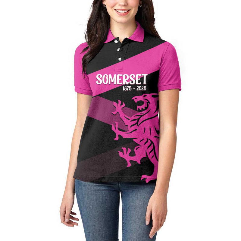 Custom Somerset Cricket 150 Years of Anniversary Women Polo Shirt