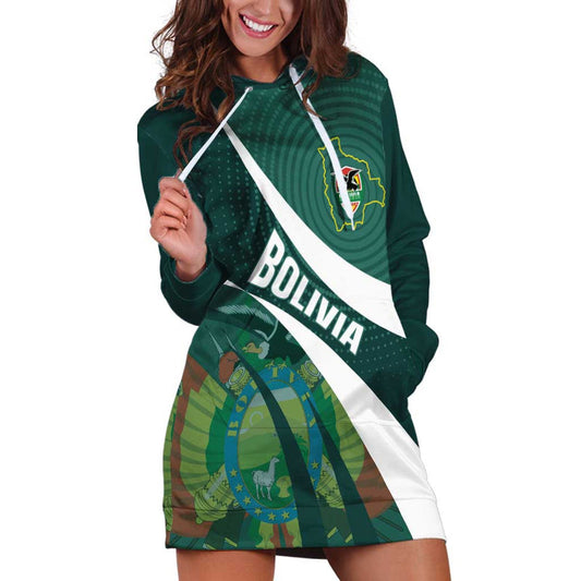 Custom Bolivia Football La Verde Sporty Curves Style Hoodie Dress